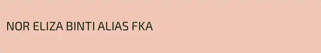 NOR ELIZA BINTI ALIAS FKA